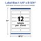 Avery Glossy White Rectangle Labels with Sure Feed, 1.25" x 3.75"